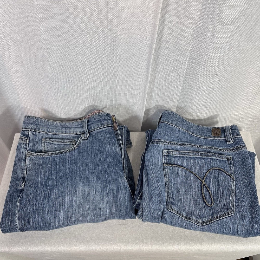 Lot 2 AJ Ashley Judd Women's Jeans 12S Straight Leg Bootcut Flare Denim Stretch
